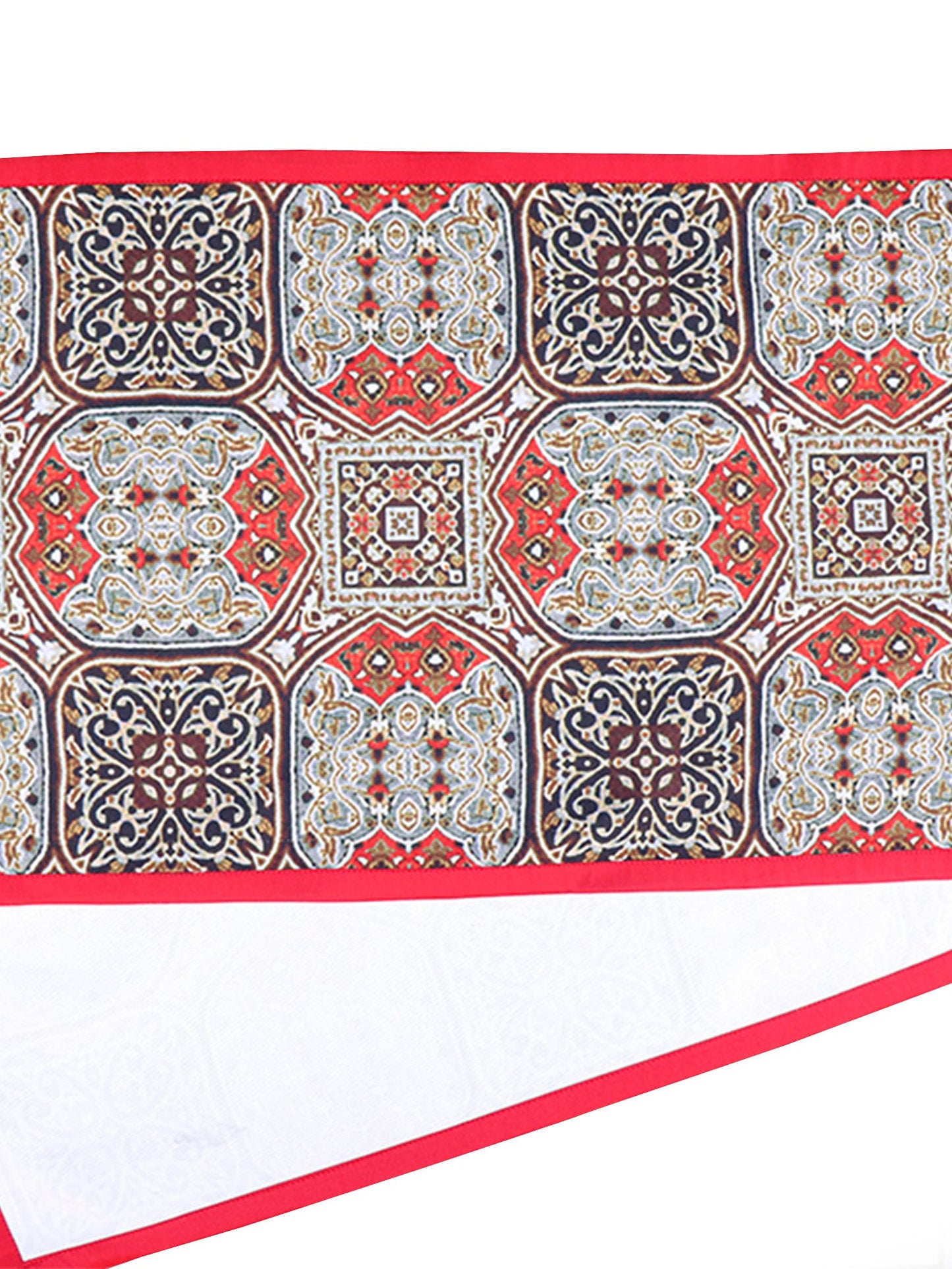 Table Runner Poly Canvas Digital Print With Flat Piping Multi - 12" X 84"