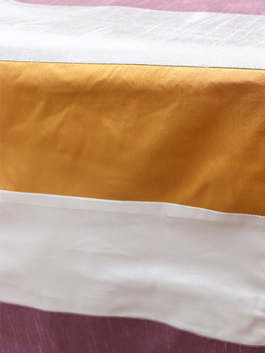 Table Runner 100% Polyester Patchwork Purple Grey - 12" X 84"