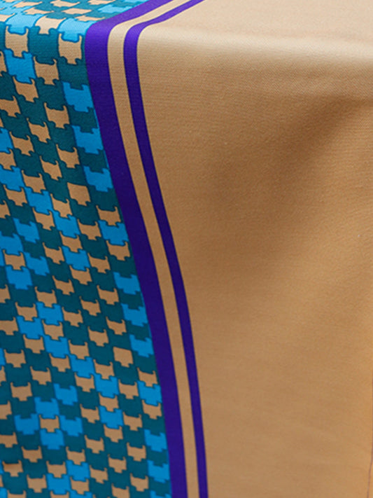 Table Runner Poly Canvas Geometric Pattern Yellow - 12" X 84"