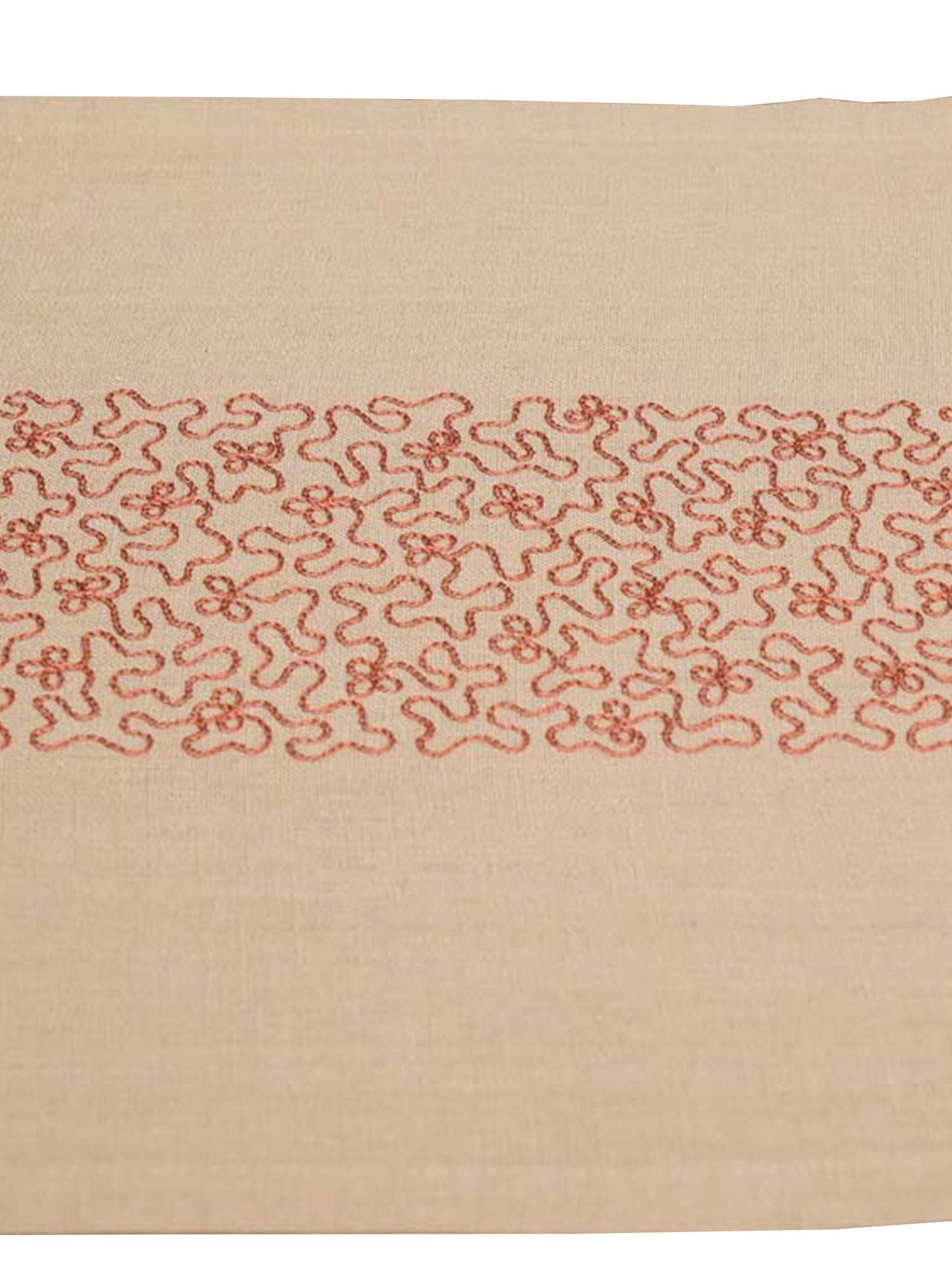 Table Runner 100% Cotton Embroidered Beige - 12" X 84"