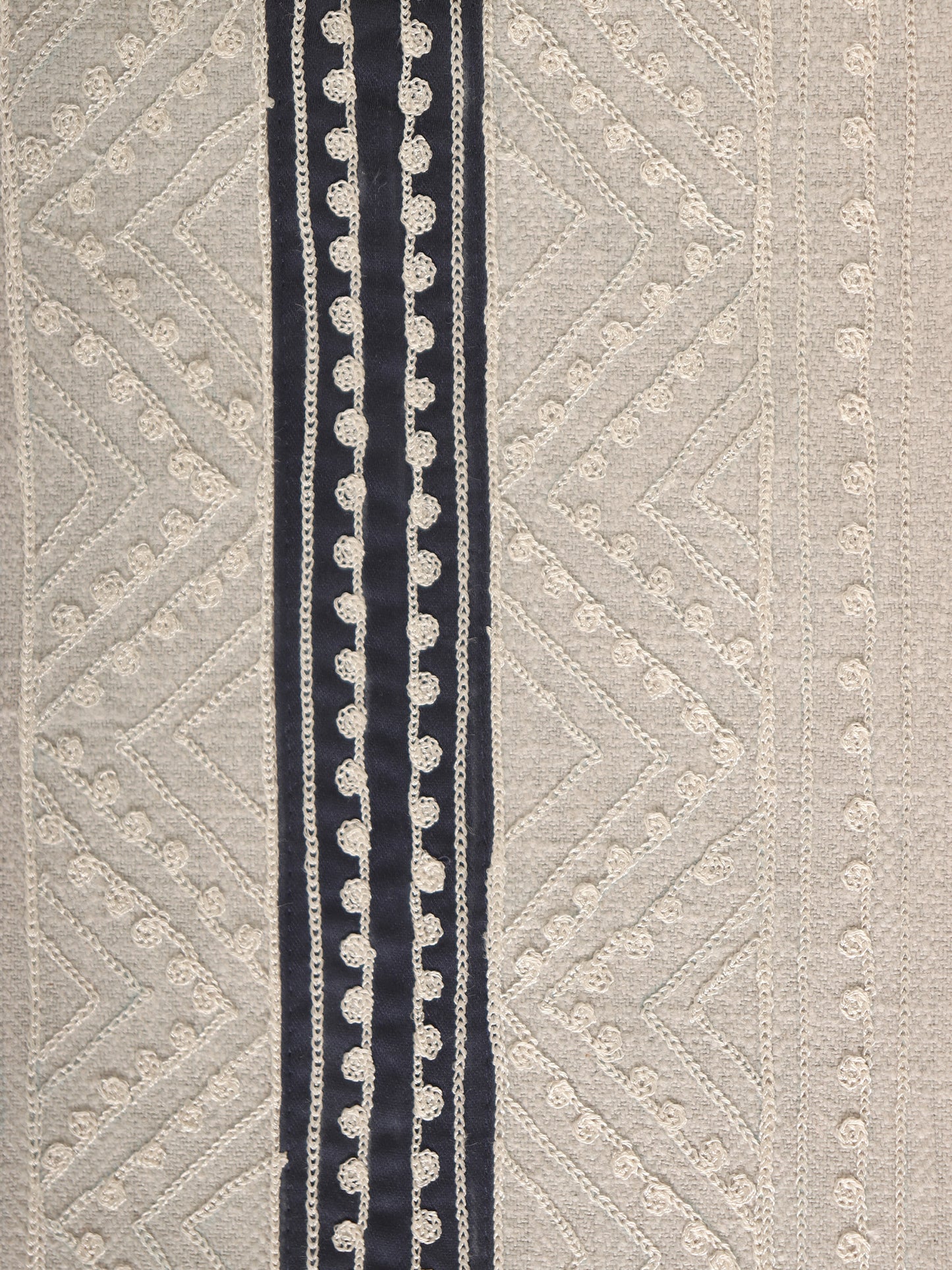 closeup embroidery on table runner - 52x84 inches.