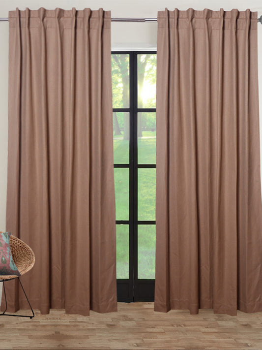 Brown Solid Room Darkening Long Door Curtain- 54"X84"