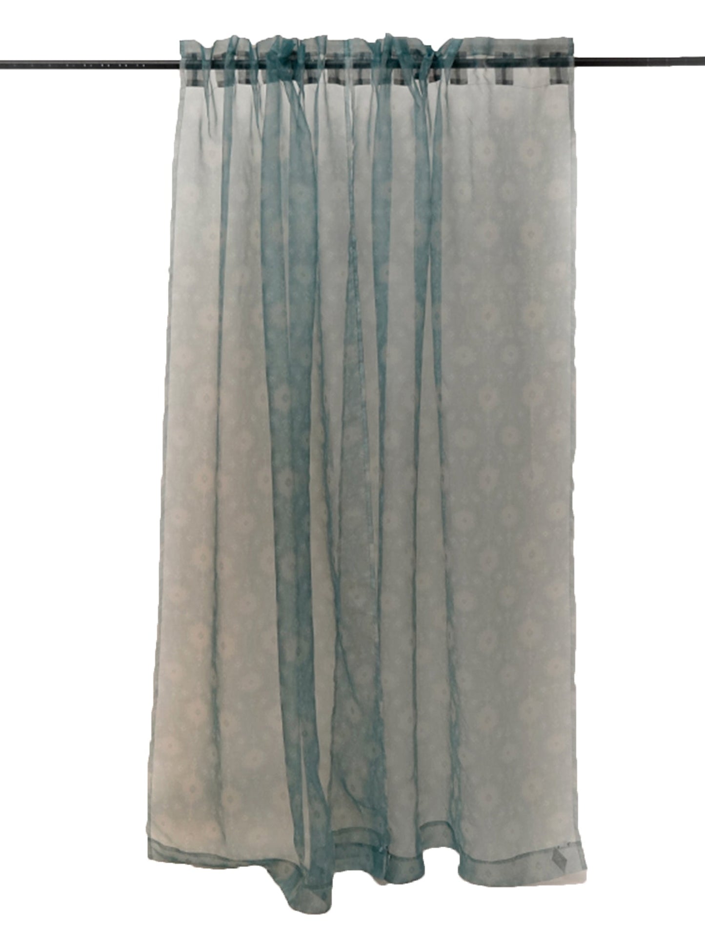Door Transparent Sheer Curtain Digital print Ikat Sage Green - 50" X 90"