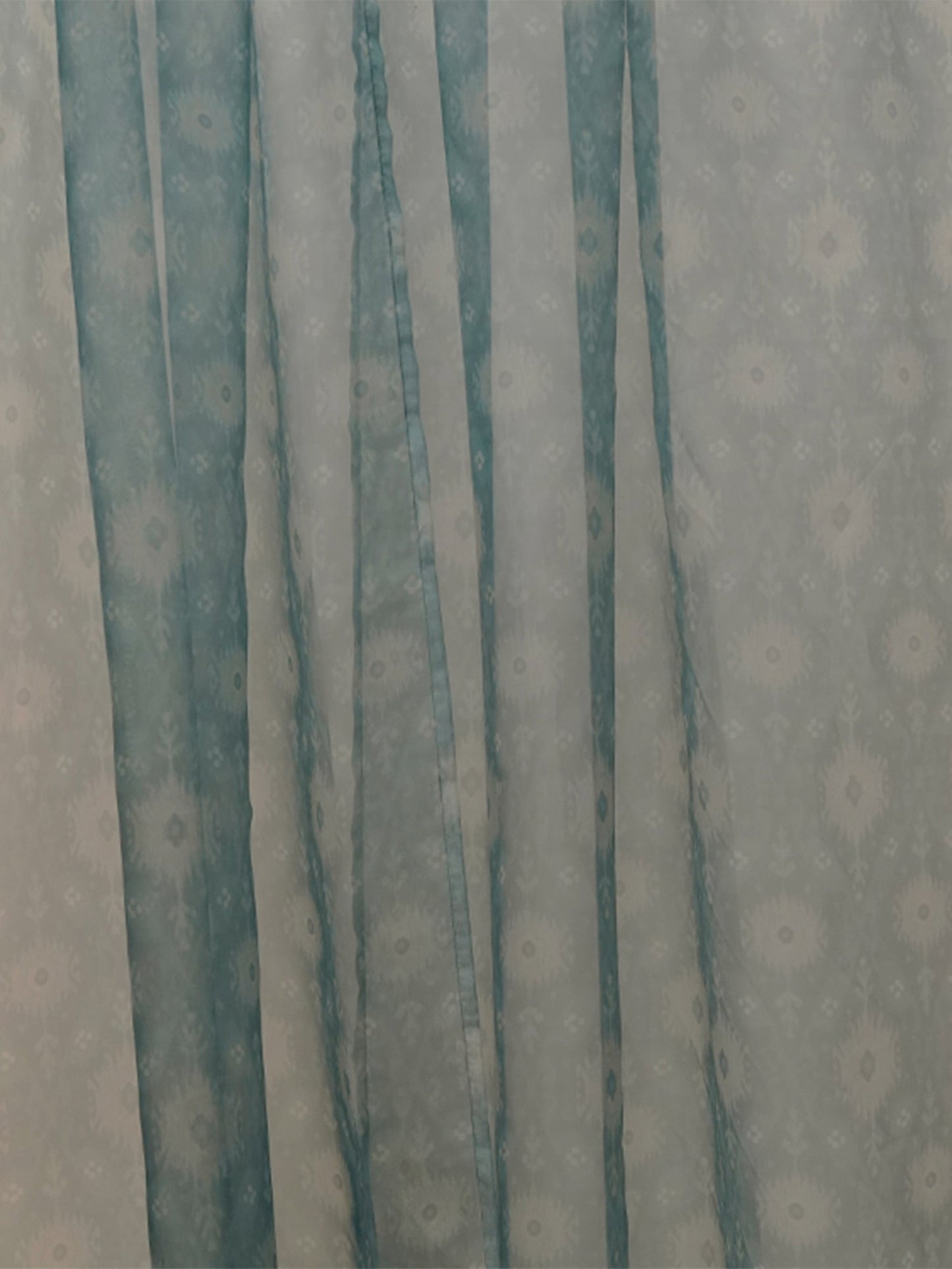 Door Transparent Sheer Curtain Digital print Ikat Sage Green - 50" X 90"