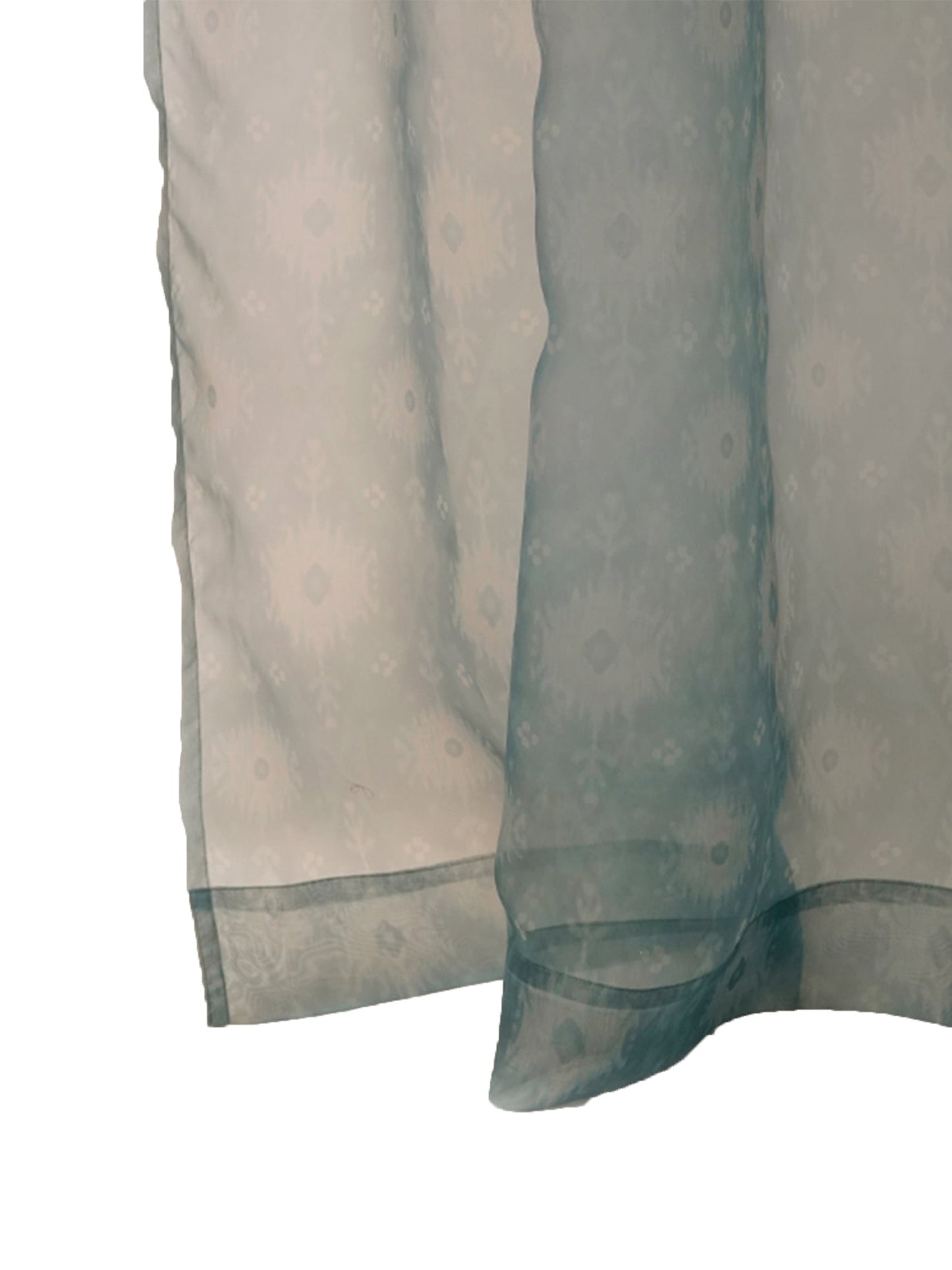 Door Transparent Sheer Curtain Digital print Ikat Sage Green - 50" X 90"