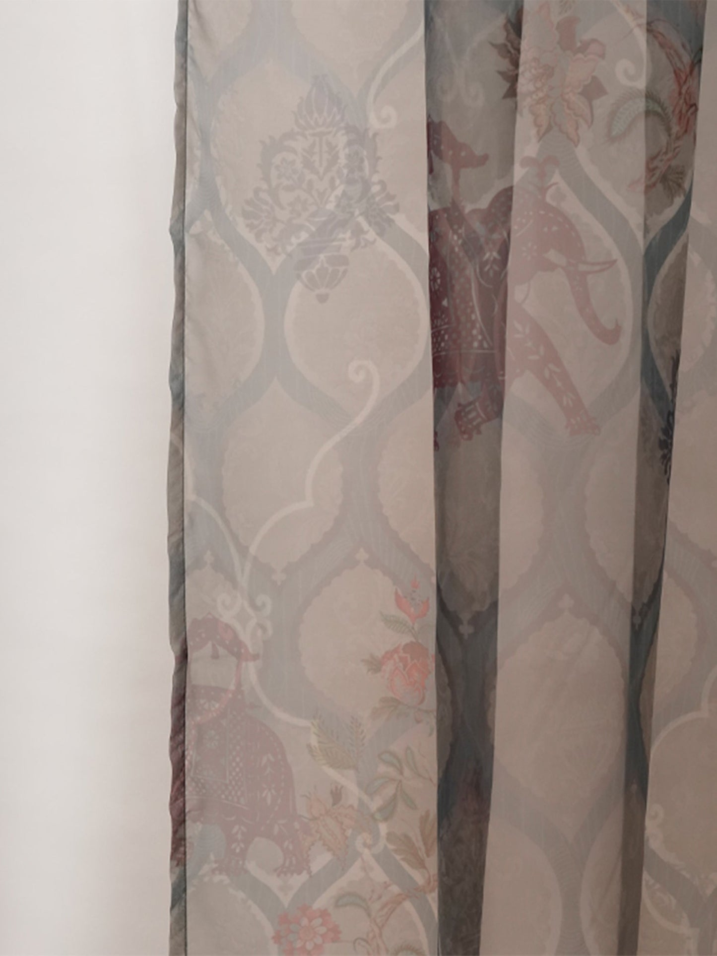 Door Transparent Sheer Curtain Polyster Jaipuria Grey - 50" X 90"