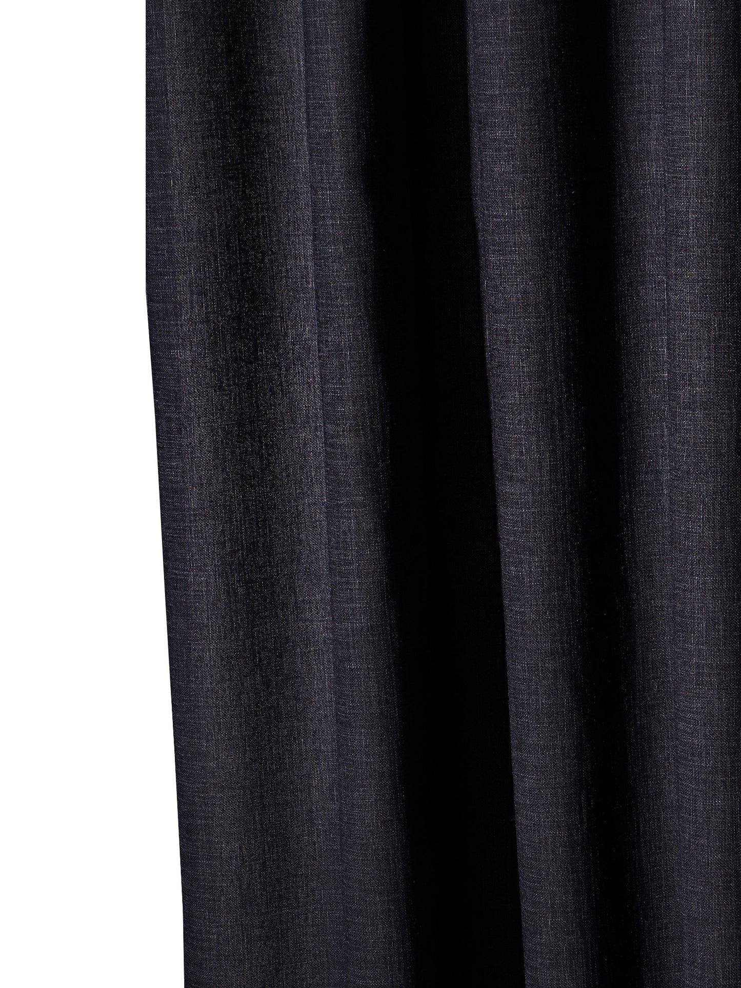 closeup of set of 2 door curtain with rod pocket - dark blue - 50x84 inch
