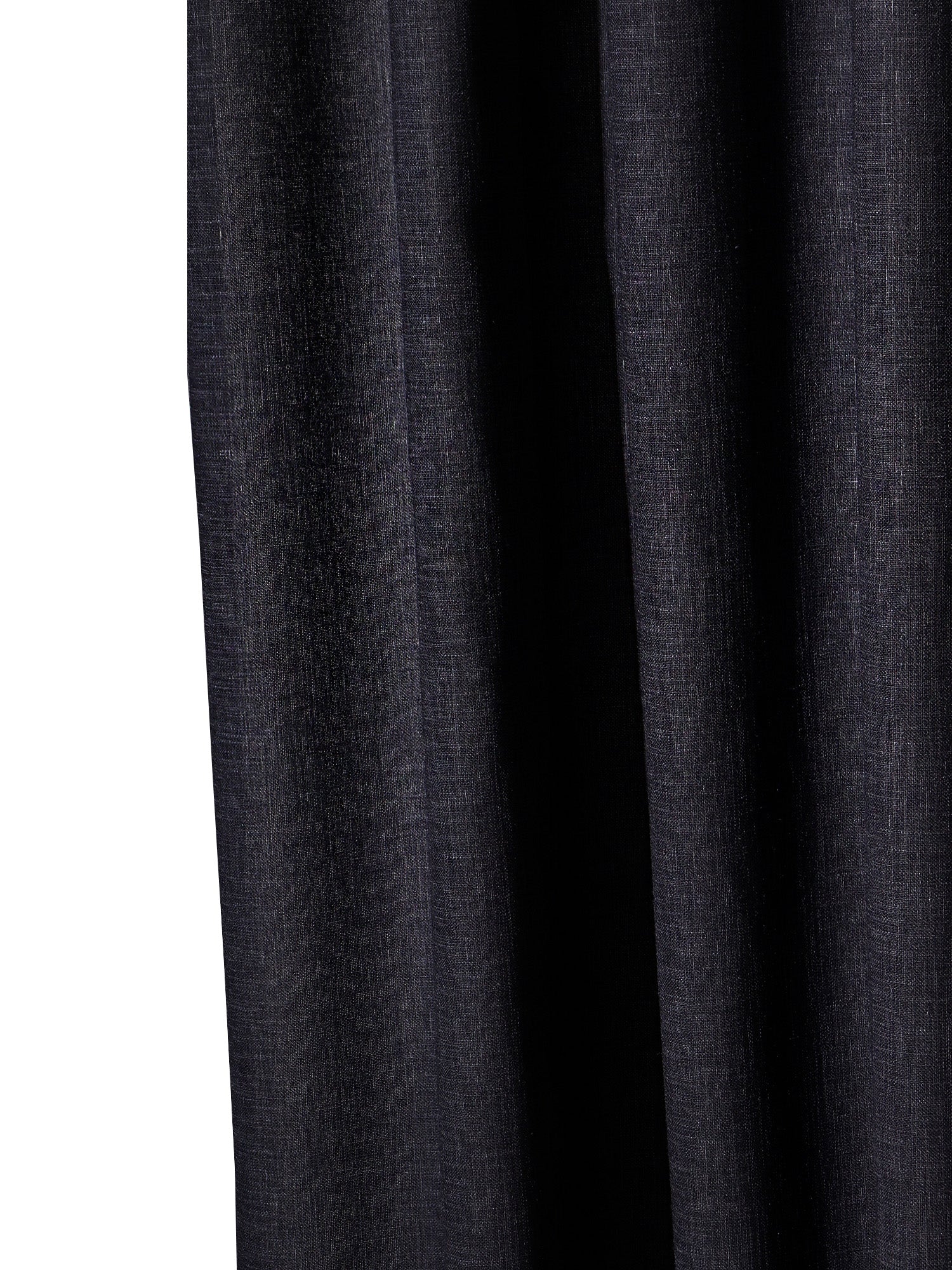 closeup of set of 2 door curtain with rod pocket - dark blue - 50x84 inch