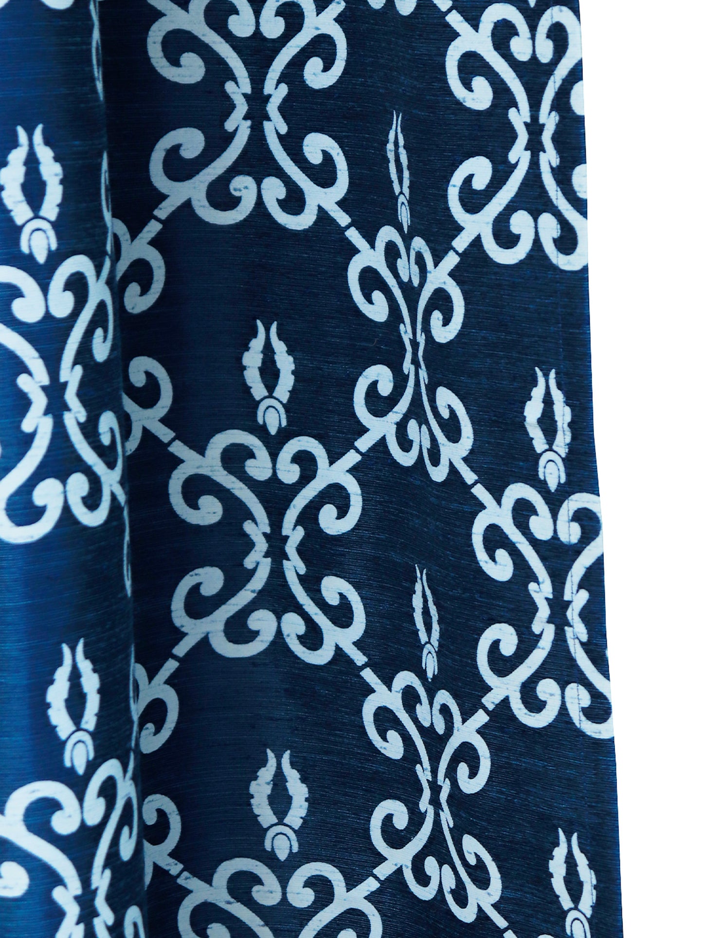 Door Curtain Screen Printed Abstract Rod Pocket Dark Blue - 52" X 90"