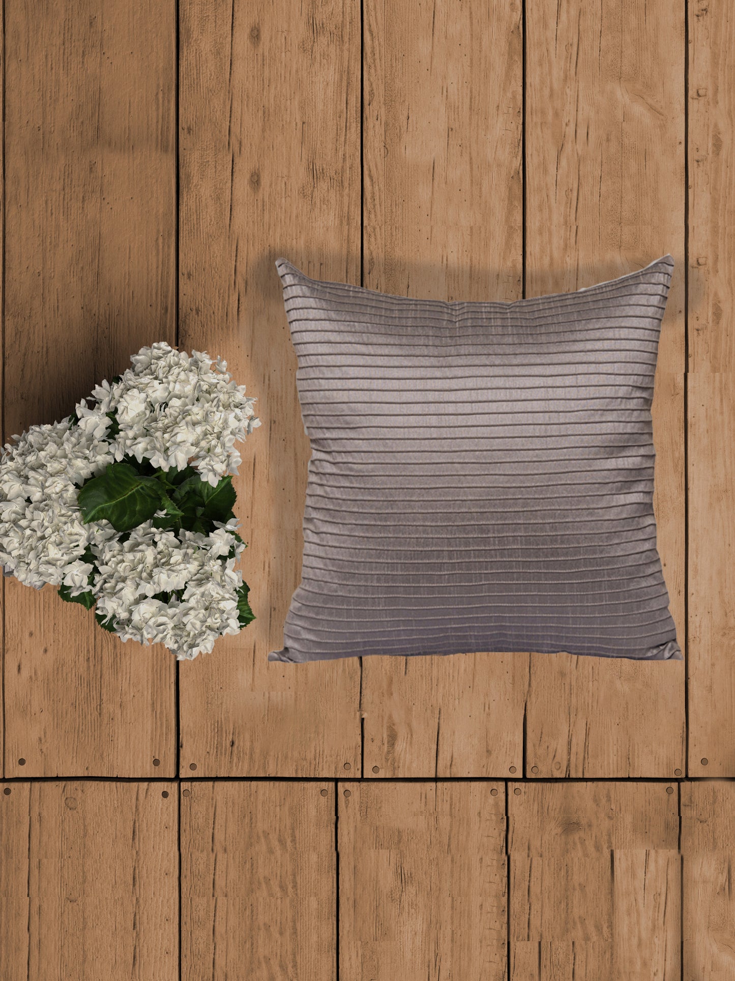 Cushion Cover 100% Cotton Pintuck Grey - 18" X 18"