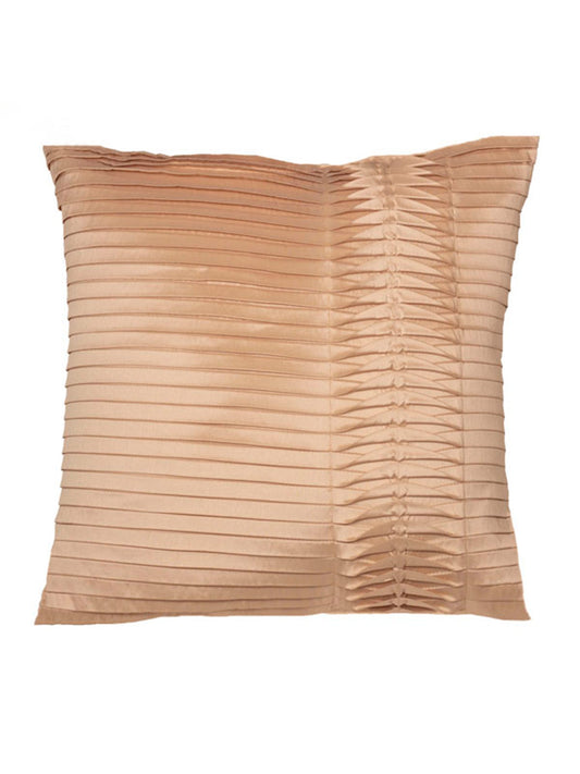 Technique Cushion Cover 100% Polyester One-Side Pleated Beige - 16" X 16"