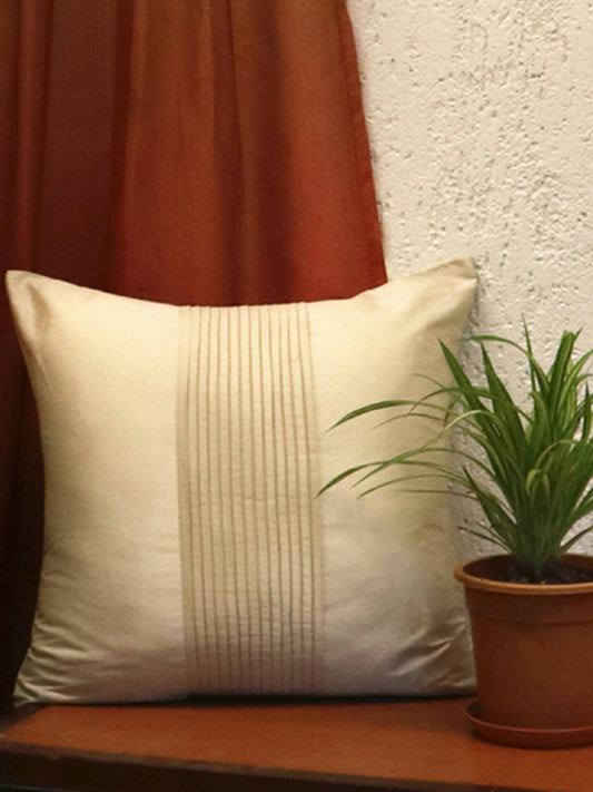 Technique Cushion Cover 100% Polyester Centre Pleated Off White - 16" X 16"