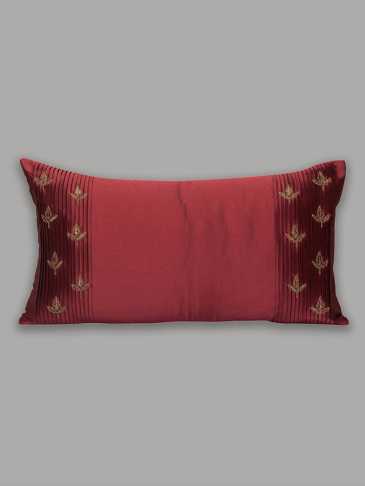 Embroidered Cushion Cover 100% Polyester Pinching Solid - 12" X 22"