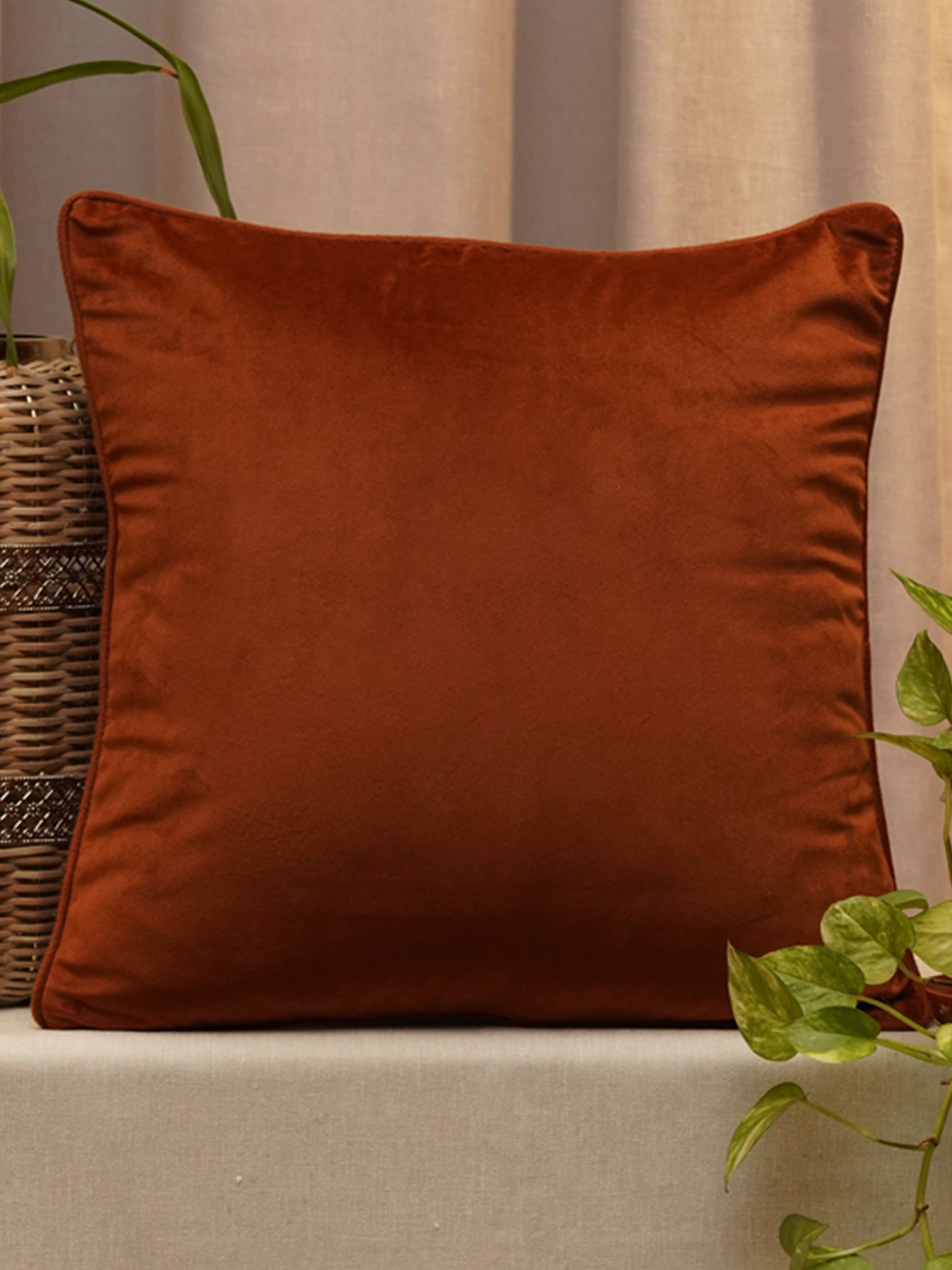 Cushion Cover Velvet Rust - 16" X 16"
