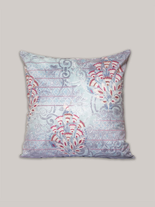 Cushion Cover Velvet Print Abstract Blue - 16"X16"