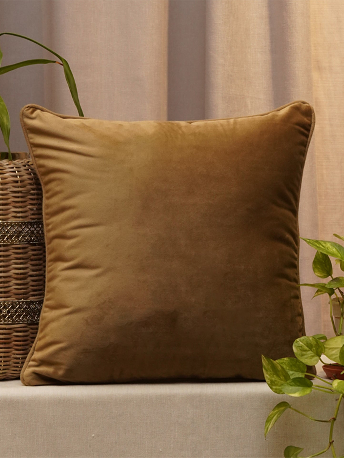 Cushion Cover Velvet Rust - 16" X 16"