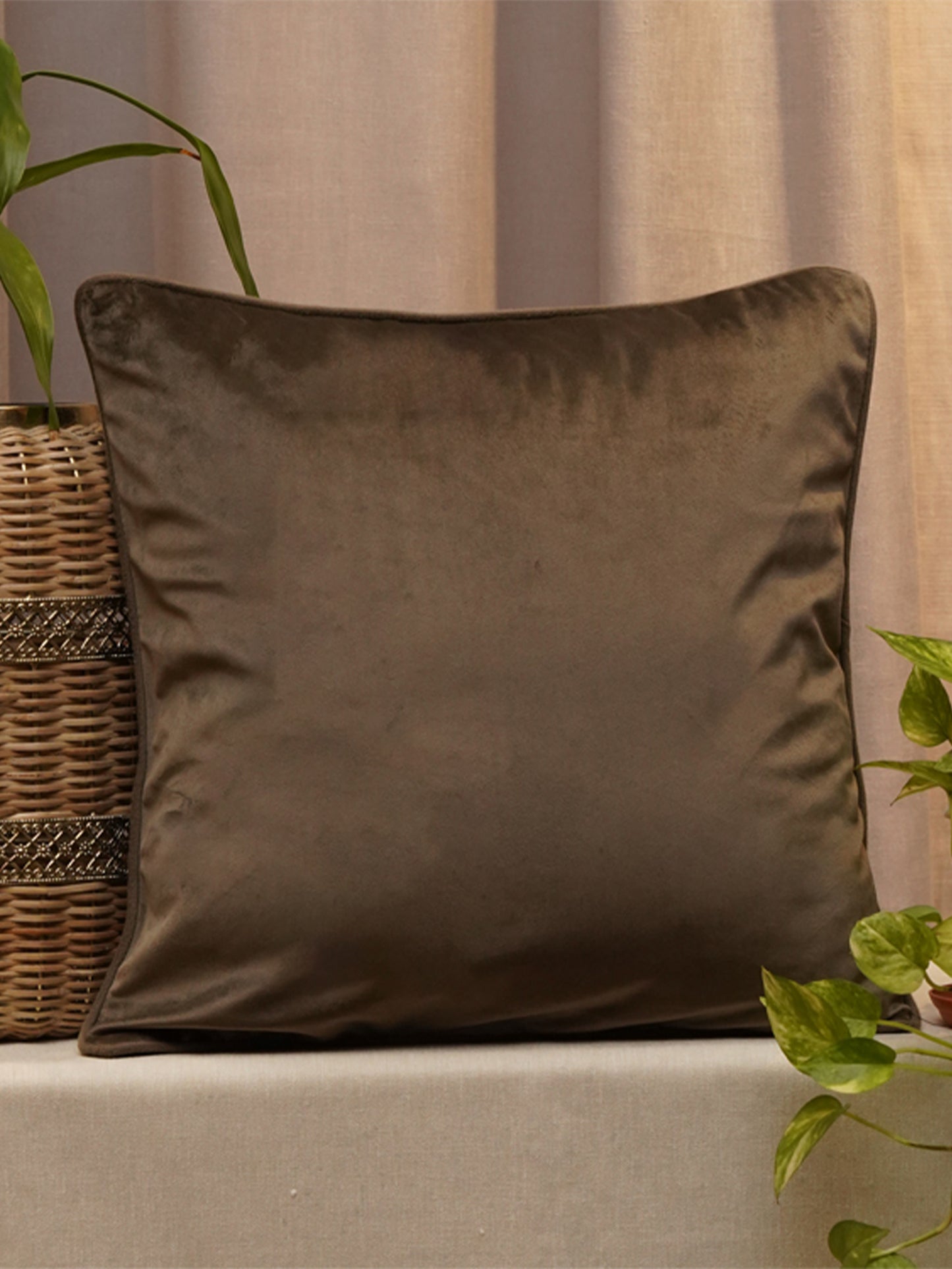 Cushion Cover Velvet Rust - 16" X 16"