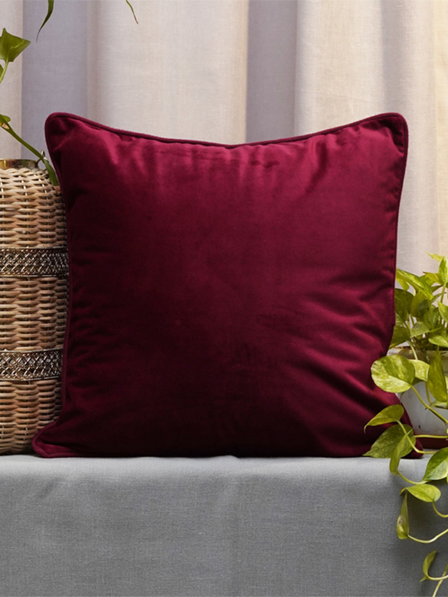 Cushion Cover Velvet Rust - 16" X 16"
