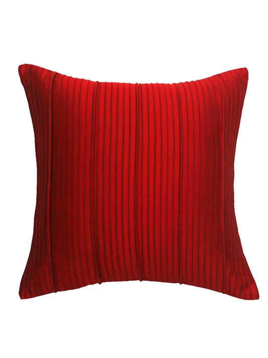Technique Cushion Cover 100% Polyester Pleated Red - 12" X 12"