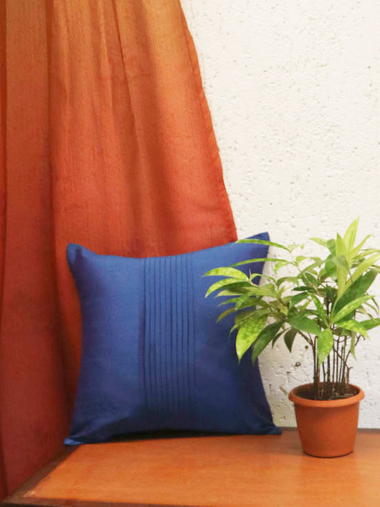 Technique | 100% Polyester Centre Pleated | Blue | 12 Inch X 12 Inch Cushion Cover