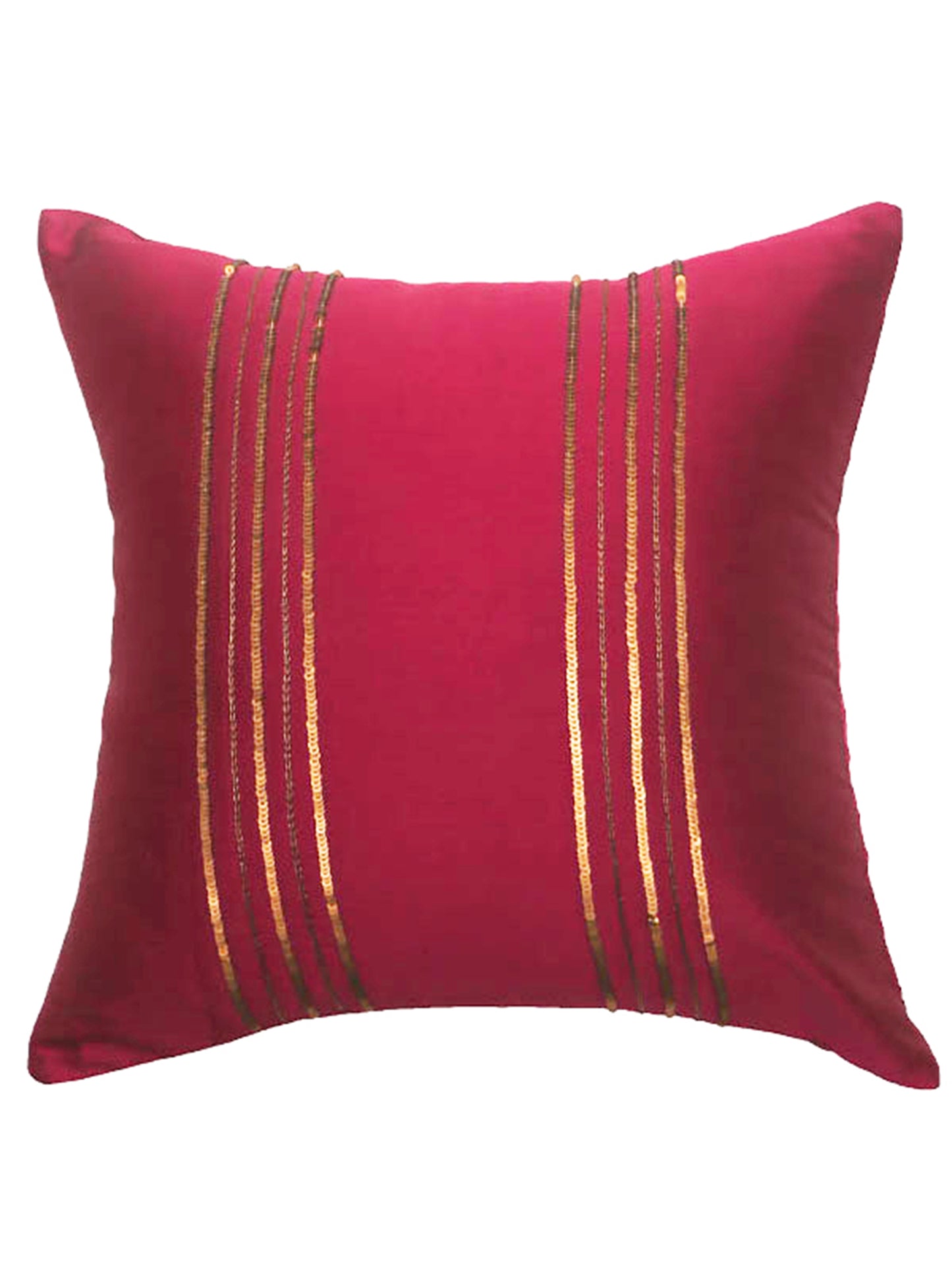 Cushion Cover Solid 100% Polyester Sequin StripesBlue 12"X 12"
