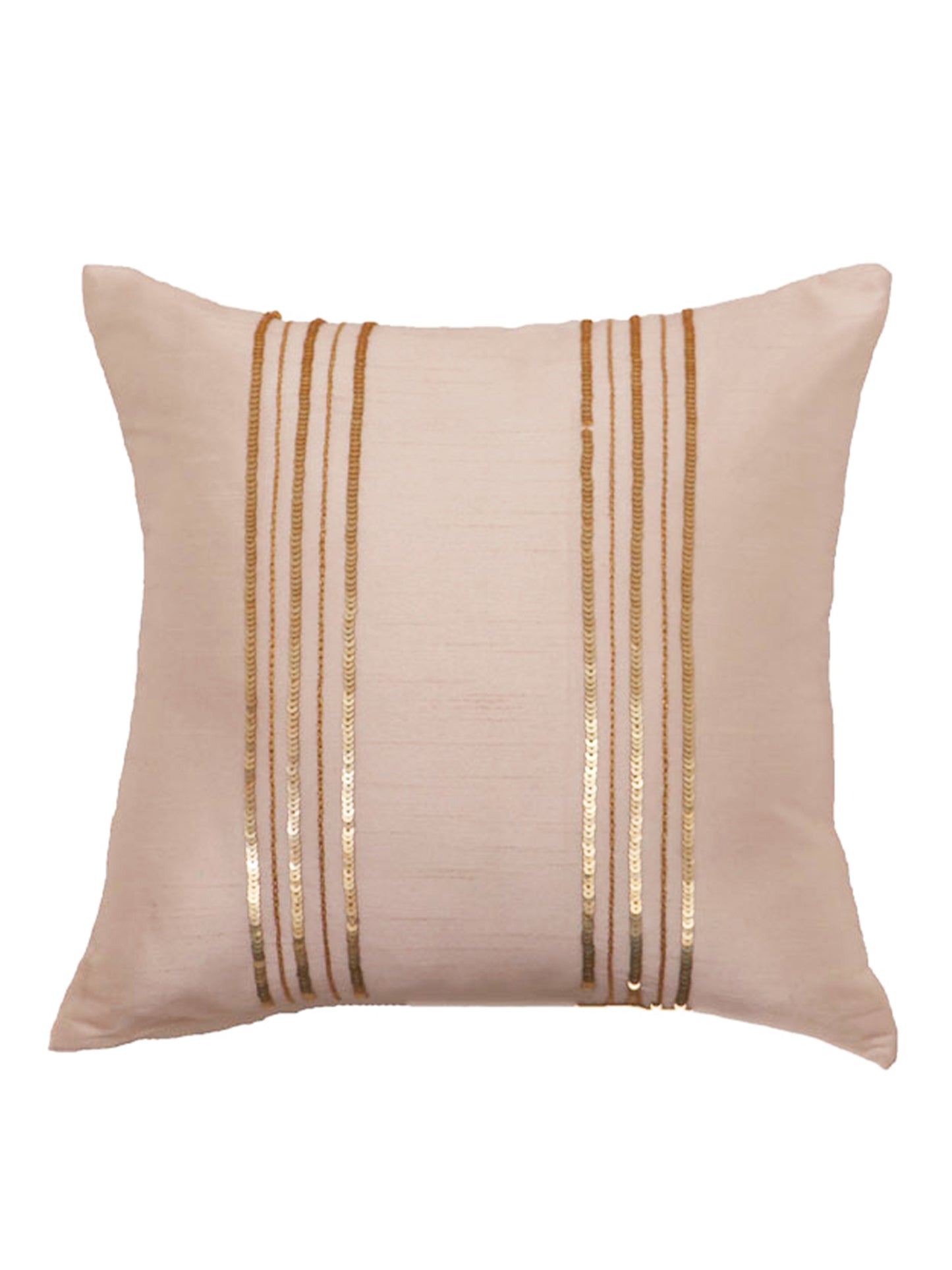Cushion Cover Solid 100% Polyester Sequin StripesBlue 12"X 12"