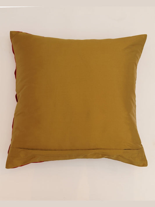 Cushion Cover Polyester Patchwork Weave Mustard Yellow - 16" X 16"