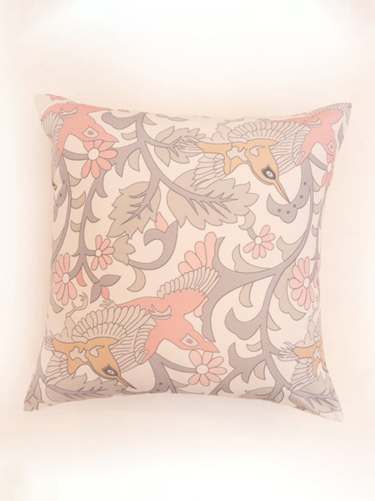 Cushion Cover Polycanvas Floral Off-White - 20" X 20"