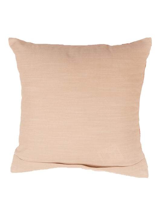 Cushion Cover Linen Silk Patchwork with Embroidery Off White - 20" X 20"