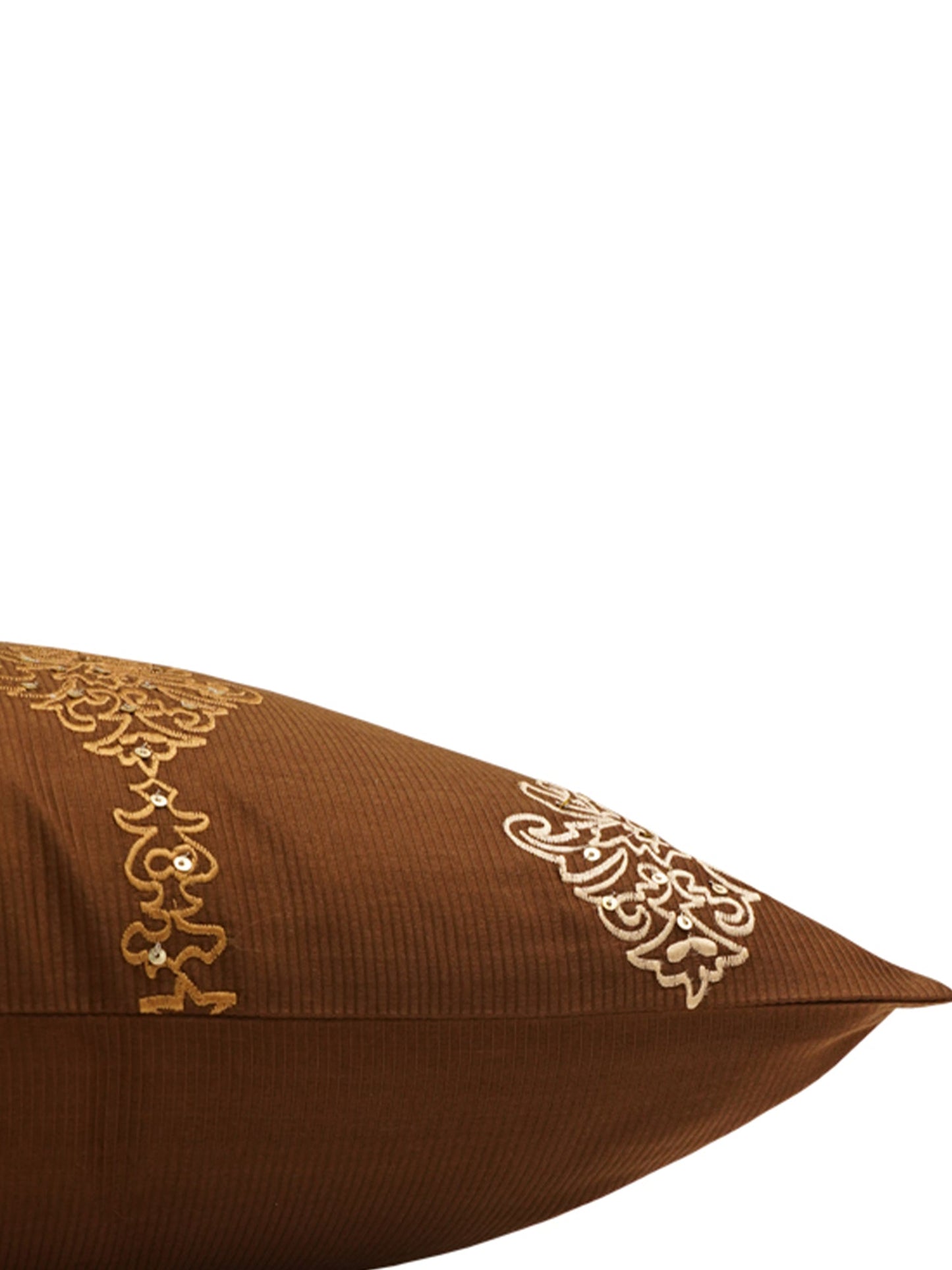 Cushion Cover Polyester Blend Embroidery Brown - 16" X 16"