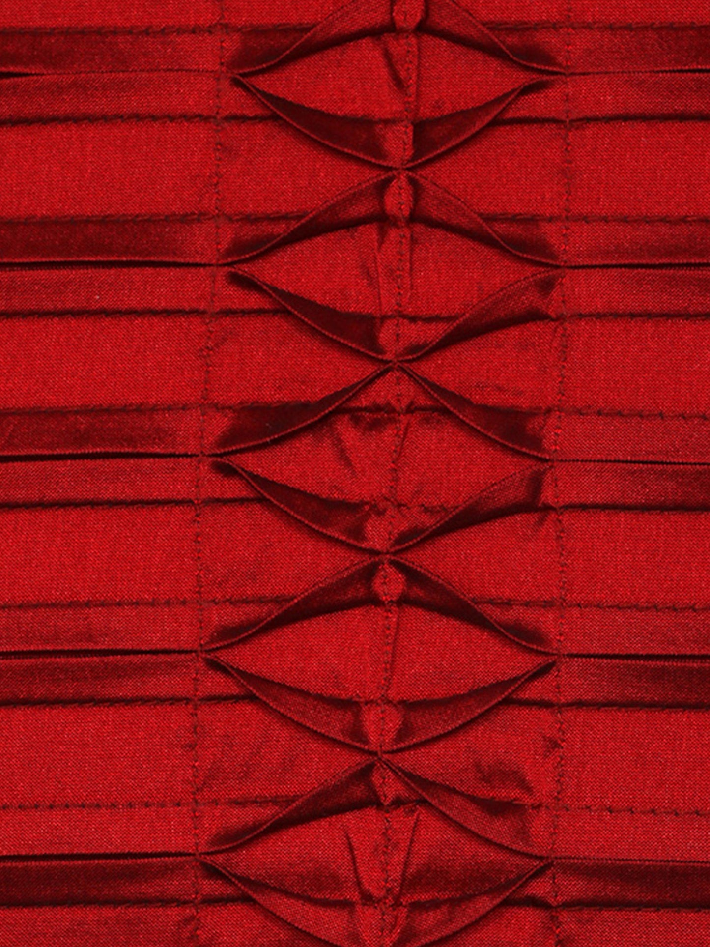 Technique Cushion Cover Set Of 3 100% Polyester Shell And Center Pleated Brown And Red - 16" X 16"