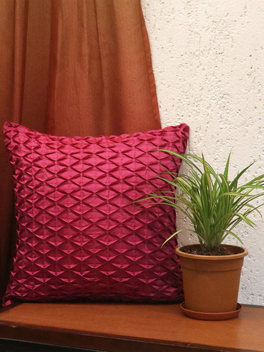 Technique Cushion Cover 100% Polyester Shell Pleated Pink - 16" X 16"