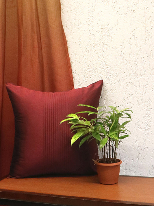 Purple Centre Pleated Cushion Cover (16 inches X 16 inches)