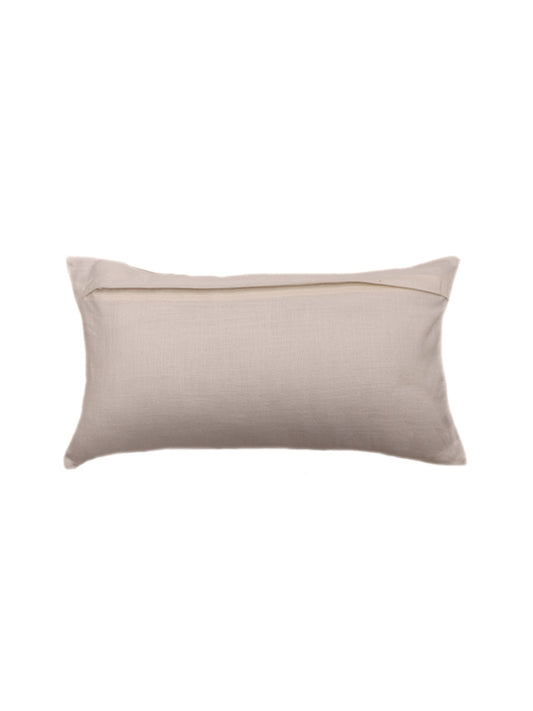 Cushion Cover Cotton Blend Beige Off White - 12" X 22"