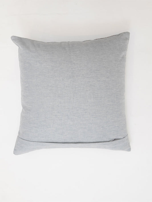 Embroidered Cushion Cover Cotton Blend Teal - 16" X 16"