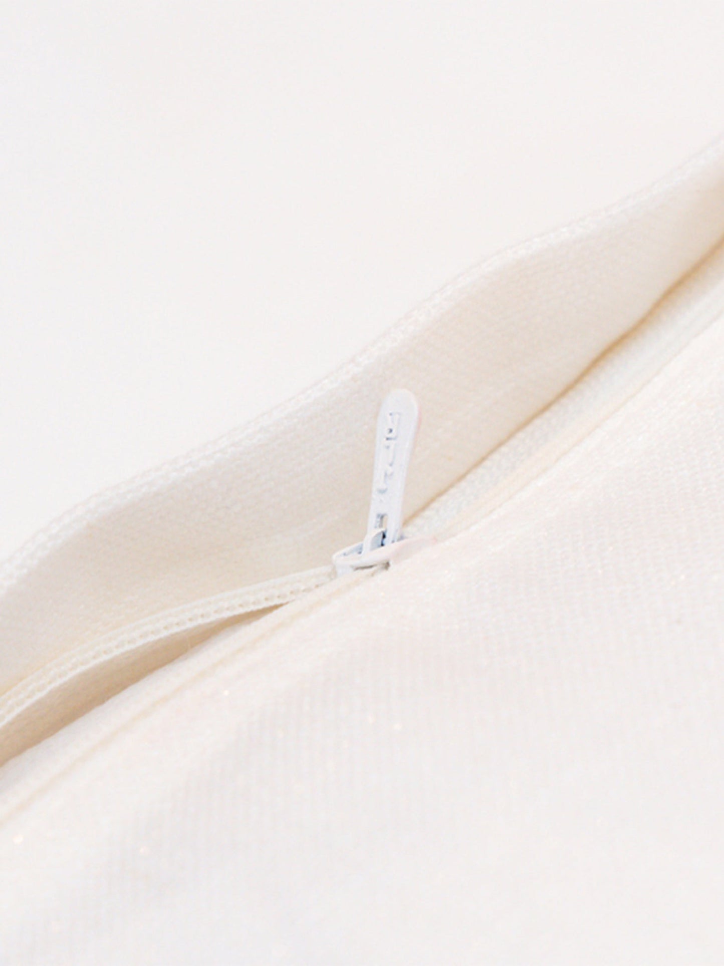 Embroidered Cushion Cover Cotton Linen Striped White - 16" X 16"