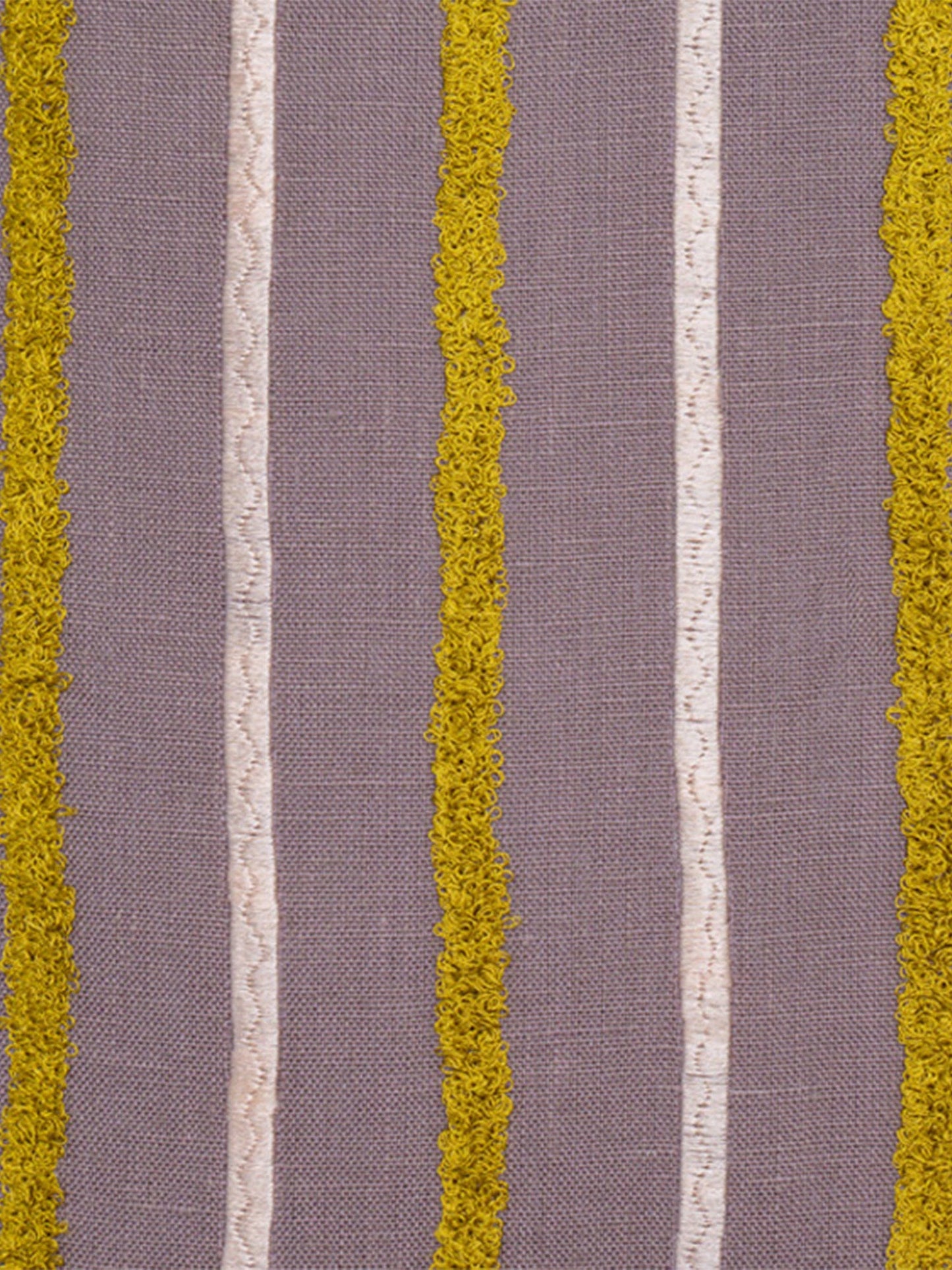 Embroidered Cushion Cover Cotton Blend Striped Plum - 16" X 16"