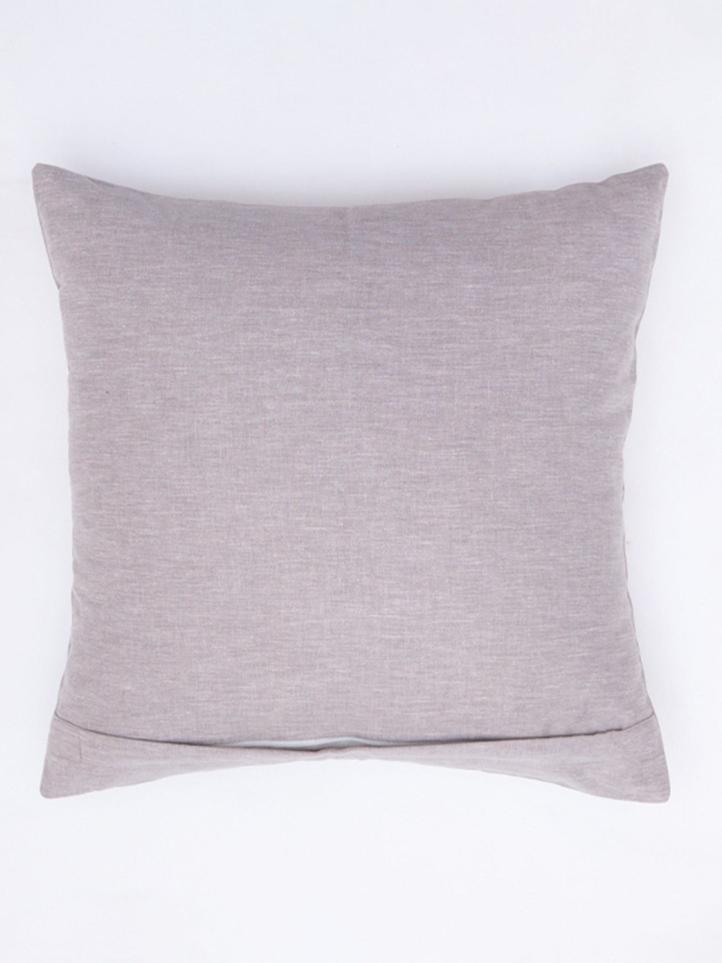 Embroidered Cushion Cover Cotton Blend Striped Plum - 16" X 16"