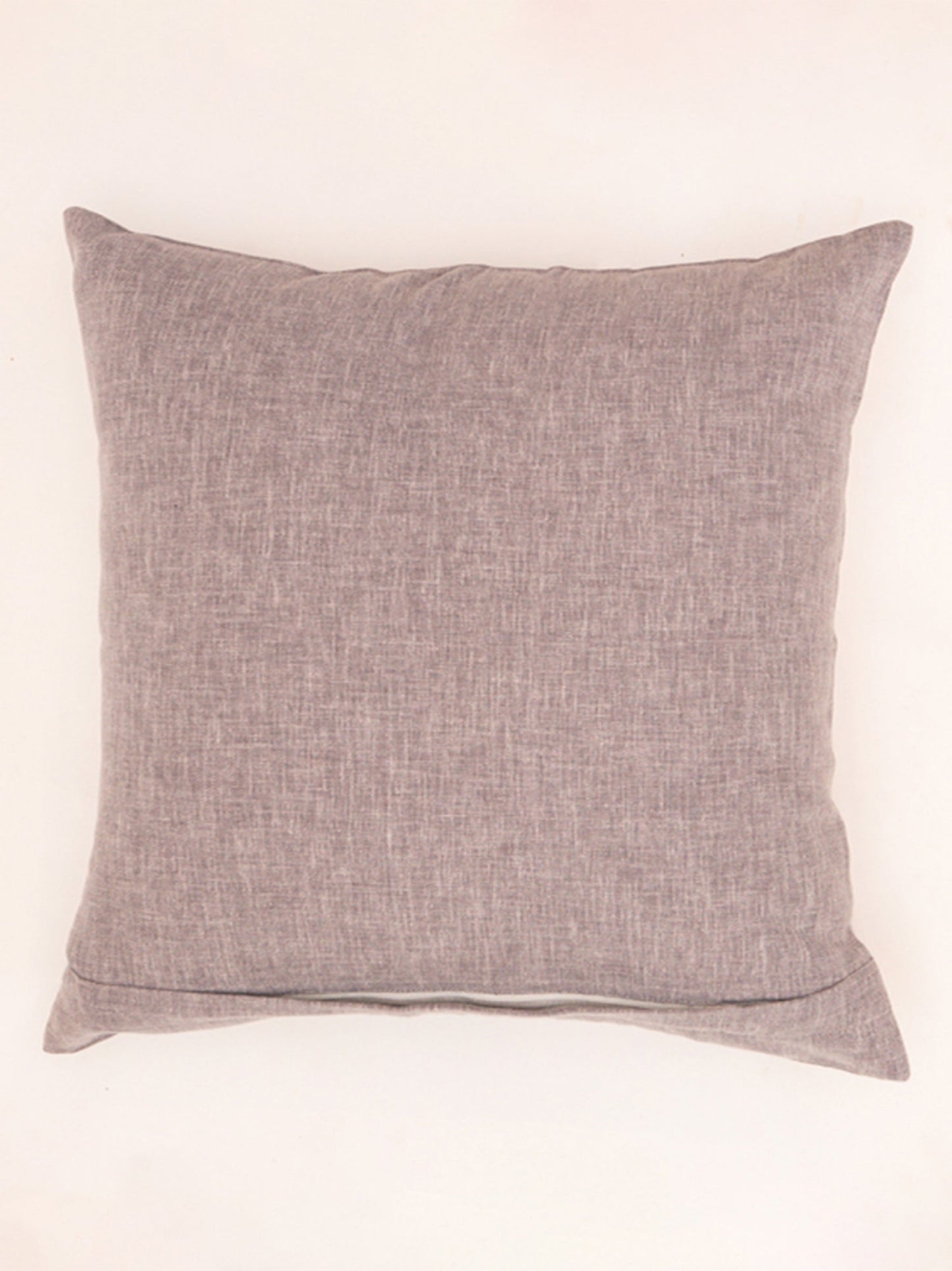 Embroidered Cushion Cover Cotton Blend Grey - 16" X 16"