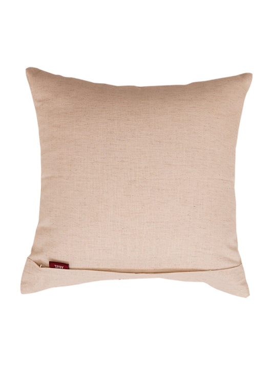 Embroidered Cushion Cover Cotton Blend Off White - 16" X 16"