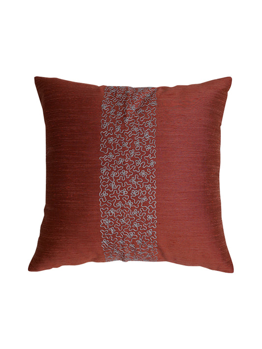 Co-ordinated Cushion Cover Set Of 3 Cotton Blend Embroidered Multi Color -16" x 16"