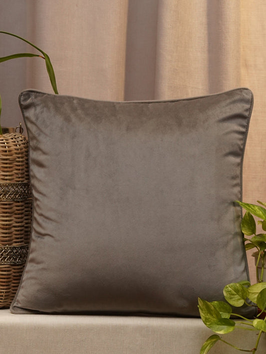 Cushion Cover Velvet Grey - 12" X 12"