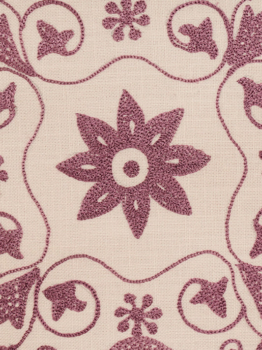 Embroidered Cushion Cover Cotton Off White - 16"x16"