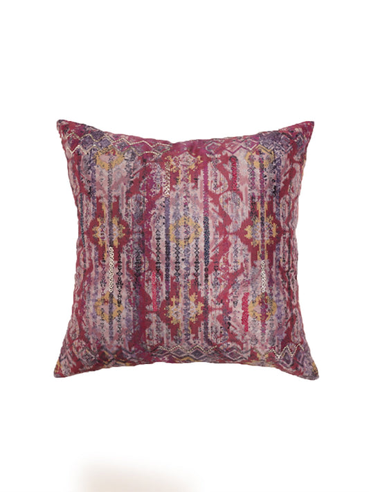 Embroidered Cushion Cover 100% Polyester Pink - 16"x16"