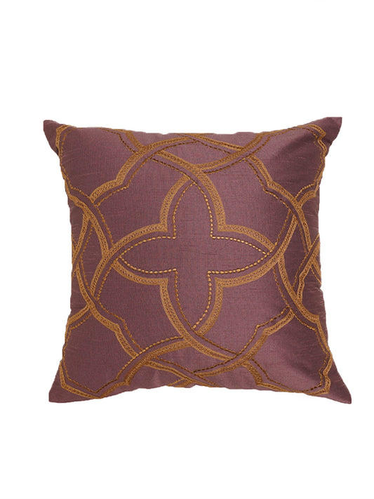 Embroidered Cushion Cover 100% Polyester Lilac - 16"x16"