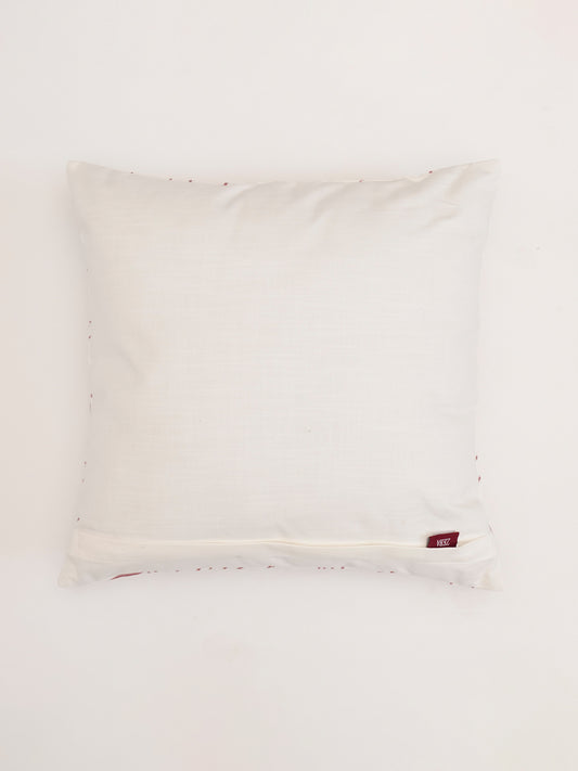 Cushion Cover Cotton Blend Floral Embroidery Pink - 18" X 18"