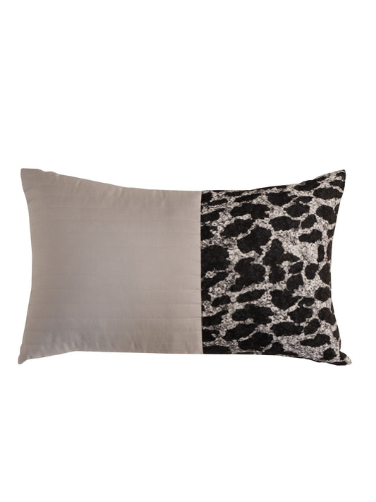 Cushion Cover Poly Canvas Quilted with Animal Print Grey - 12X20