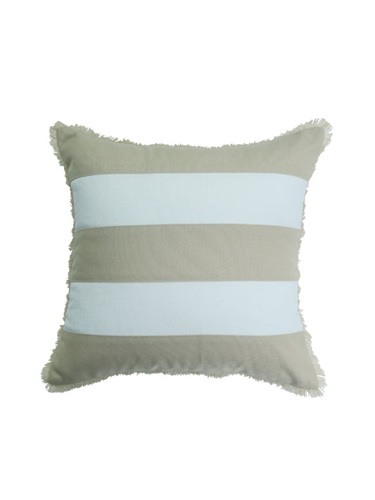 Technique Cushion Cover Patchwork Beige White - 16" X 16"