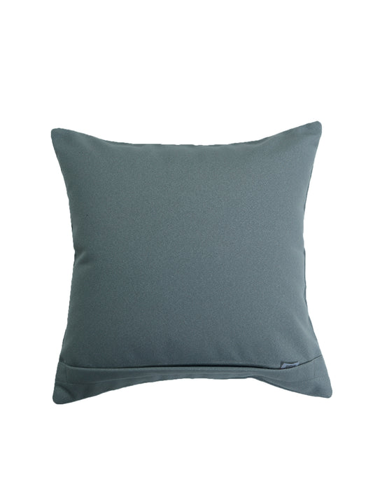 Embroidered Cushion Cover Zigzag Grey - 16" X 16"