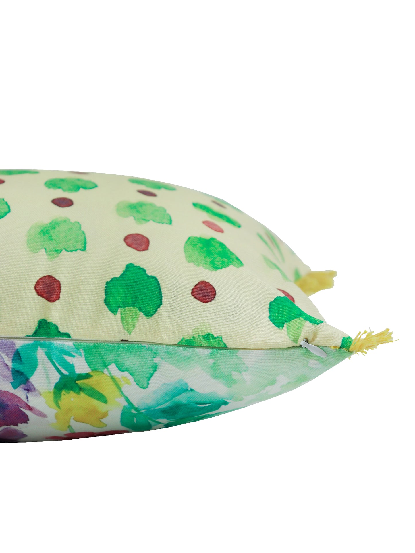 Cushion Cover Poly Canvas Digital print With Frayed Edges Multi - 12"X22"